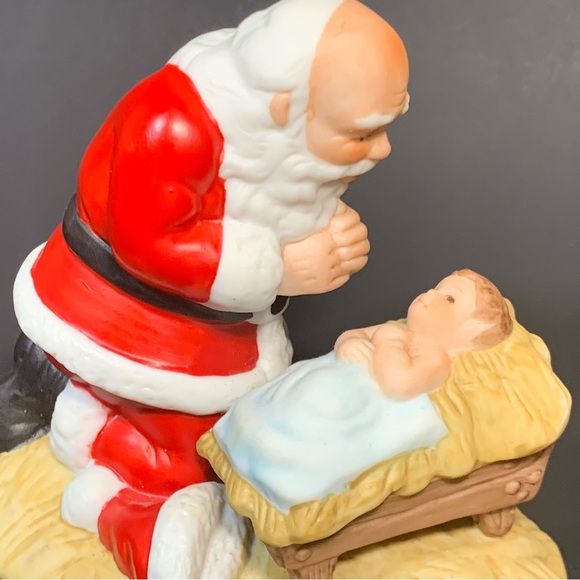 Vintage The Kneeling Santa by Roman Baby Jesus Christmas 1983 VTG Figurine - Picture 2 of 7
